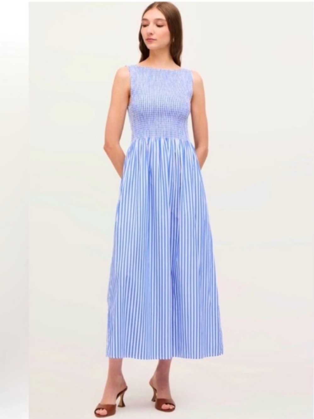 Hill House Cosima Nap dress. Blueberry Stripe. M. EUC - Picture 2 of 9